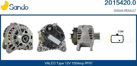 Sando 2015420.0 - Alternator autospares.lv