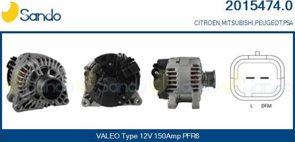 Sando 2015474.0 - Alternator autospares.lv