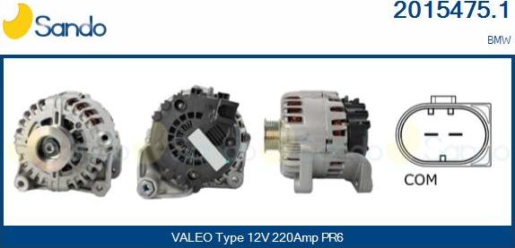 Sando 2015475.1 - Alternator autospares.lv