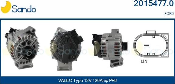 Sando 2015477.0 - Alternator autospares.lv