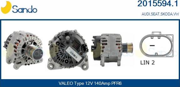 Sando 2015594.1 - Alternator autospares.lv