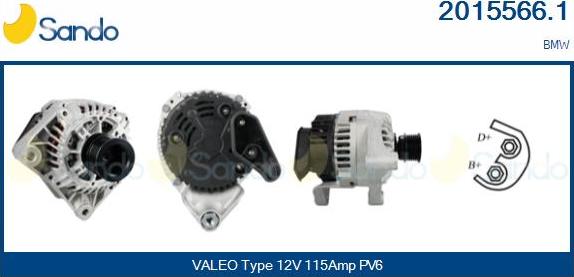 Sando 2015566.1 - Alternator autospares.lv