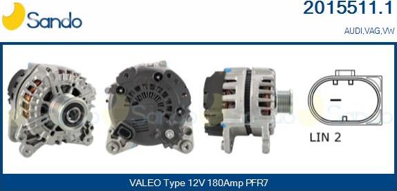 Sando 2015511.1 - Alternator autospares.lv