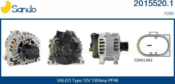 Sando 2015520.1 - Alternator autospares.lv