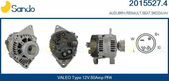 Sando 2015527.4 - Alternator autospares.lv