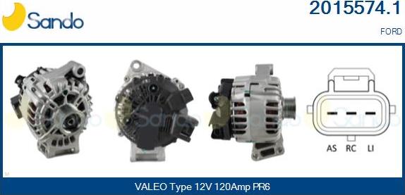 Sando 2015574.1 - Alternator autospares.lv