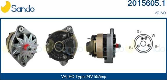 Sando 2015605.1 - Alternator autospares.lv