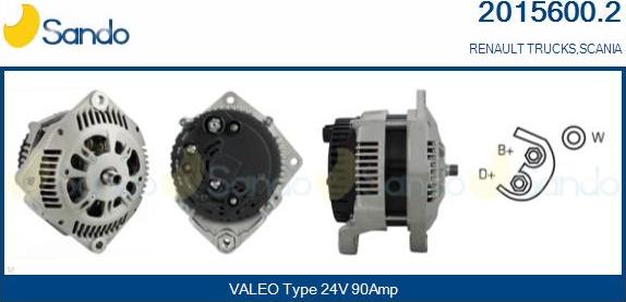 Sando 2015600.2 - Alternator autospares.lv