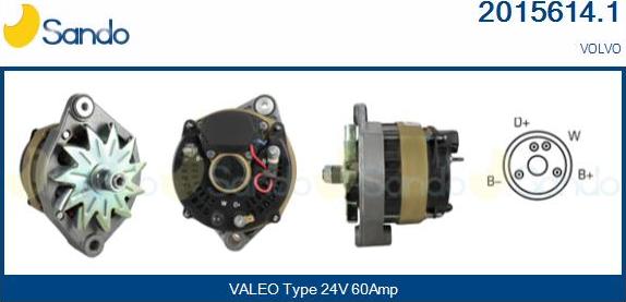 Sando 2015614.1 - Alternator autospares.lv