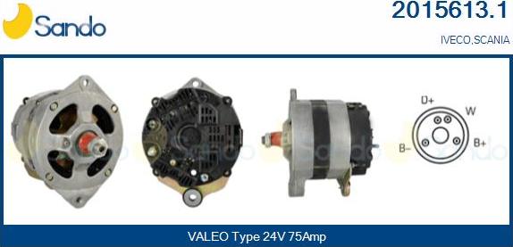 Sando 2015613.1 - Alternator autospares.lv