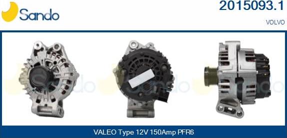 Sando 2015093.1 - Alternator autospares.lv