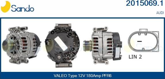 Sando 2015069.1 - Alternator autospares.lv