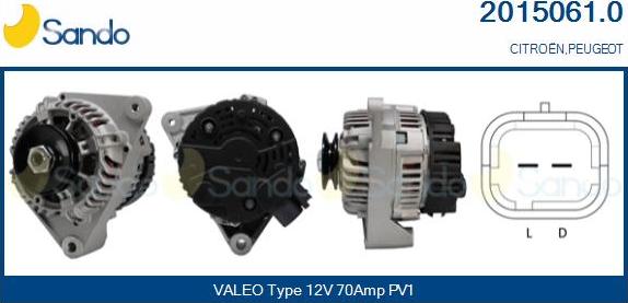 Sando 2015061.0 - Alternator autospares.lv