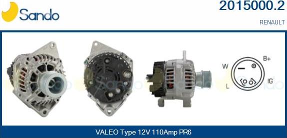 Sando 2015000.2 - Alternator autospares.lv