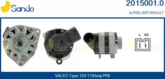 Sando 2015001.0 - Alternator autospares.lv