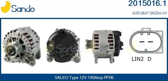 Sando 2015016.1 - Alternator autospares.lv