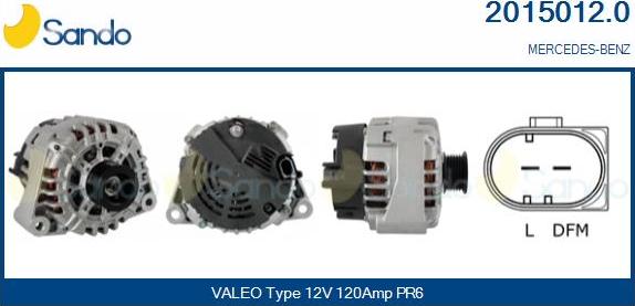 Sando 2015012.0 - Alternator autospares.lv