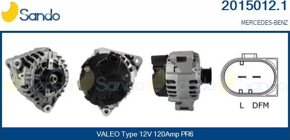 Sando 2015012.1 - Alternator autospares.lv