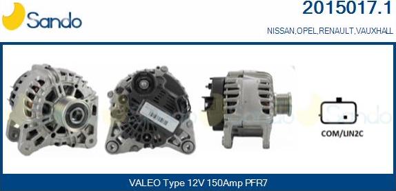 Sando 2015017.1 - Alternator autospares.lv