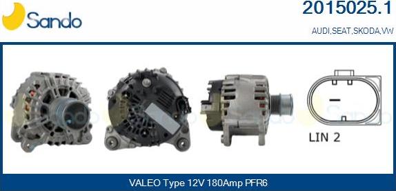 Sando 2015025.1 - Alternator autospares.lv