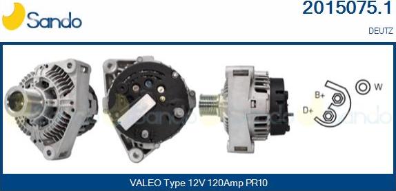 Sando 2015075.1 - Alternator autospares.lv