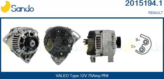 Sando 2015194.1 - Alternator autospares.lv