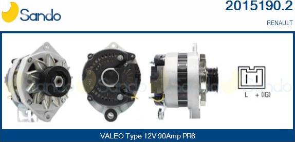 Sando 2015190.2 - Alternator autospares.lv