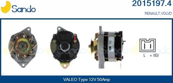 Sando 2015197.4 - Alternator autospares.lv