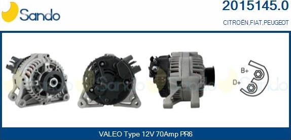 Sando 2015145.0 - Alternator autospares.lv