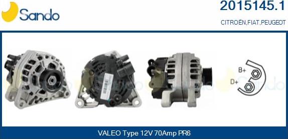 Sando 2015145.1 - Alternator autospares.lv