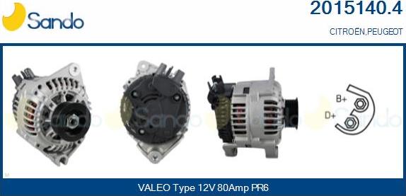 Sando 2015140.4 - Alternator autospares.lv