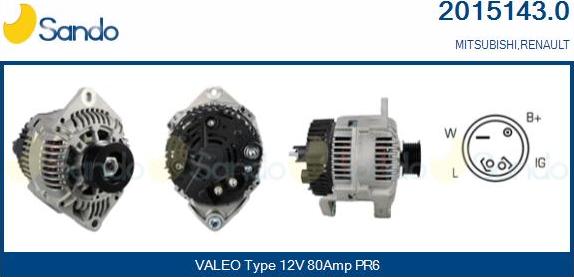 Sando 2015143.0 - Alternator autospares.lv