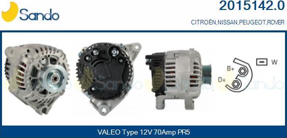 Sando 2015142.0 - Alternator autospares.lv