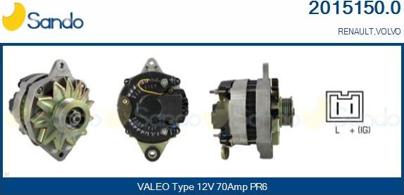 Sando 2015150.0 - Alternator autospares.lv