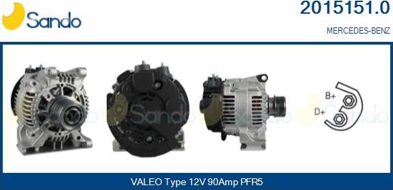 Sando 2015151.0 - Alternator autospares.lv