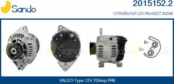 Sando 2015152.2 - Alternator autospares.lv