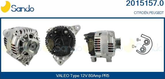 Sando 2015157.0 - Alternator autospares.lv