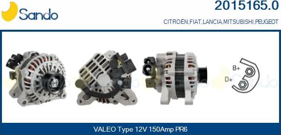 Sando 2015165.0 - Alternator autospares.lv