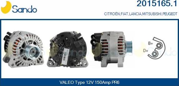 Sando 2015165.1 - Alternator autospares.lv