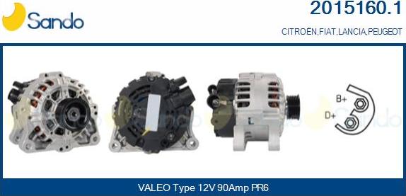 Sando 2015160.1 - Alternator autospares.lv