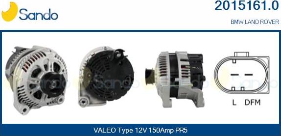 Sando 2015161.0 - Alternator autospares.lv