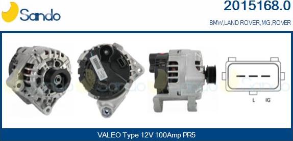 Sando 2015168.0 - Alternator autospares.lv