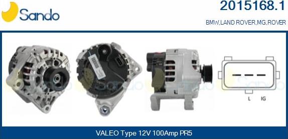 Sando 2015168.1 - Alternator autospares.lv