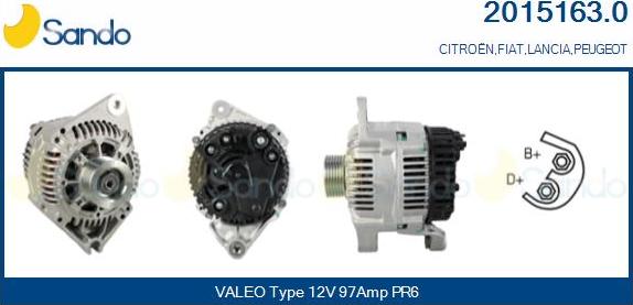 Sando 2015163.0 - Alternator autospares.lv