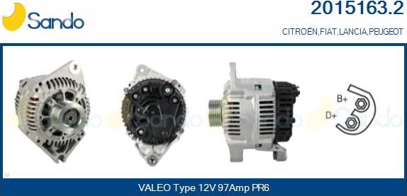 Sando 2015163.2 - Alternator autospares.lv