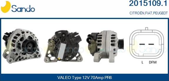 Sando 2015109.1 - Alternator autospares.lv