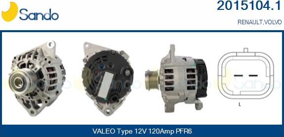 Sando 2015104.1 - Alternator autospares.lv