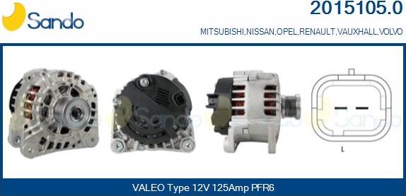 Sando 2015105.0 - Alternator autospares.lv