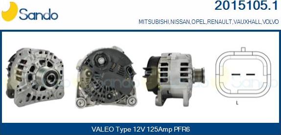 Sando 2015105.1 - Alternator autospares.lv