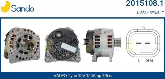 Sando 2015108.1 - Alternator autospares.lv